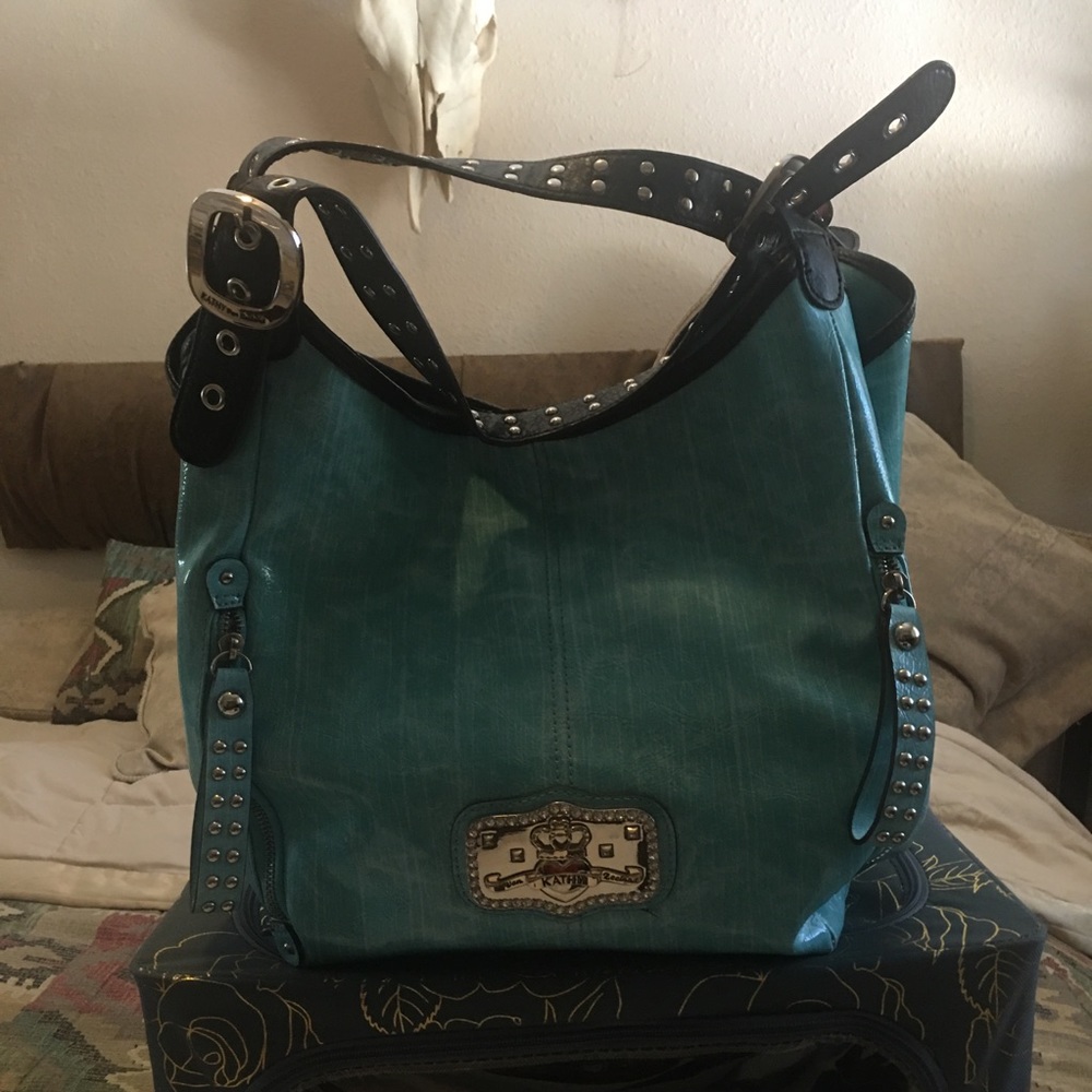 Kathy Van Zeeland Turquoise Purse